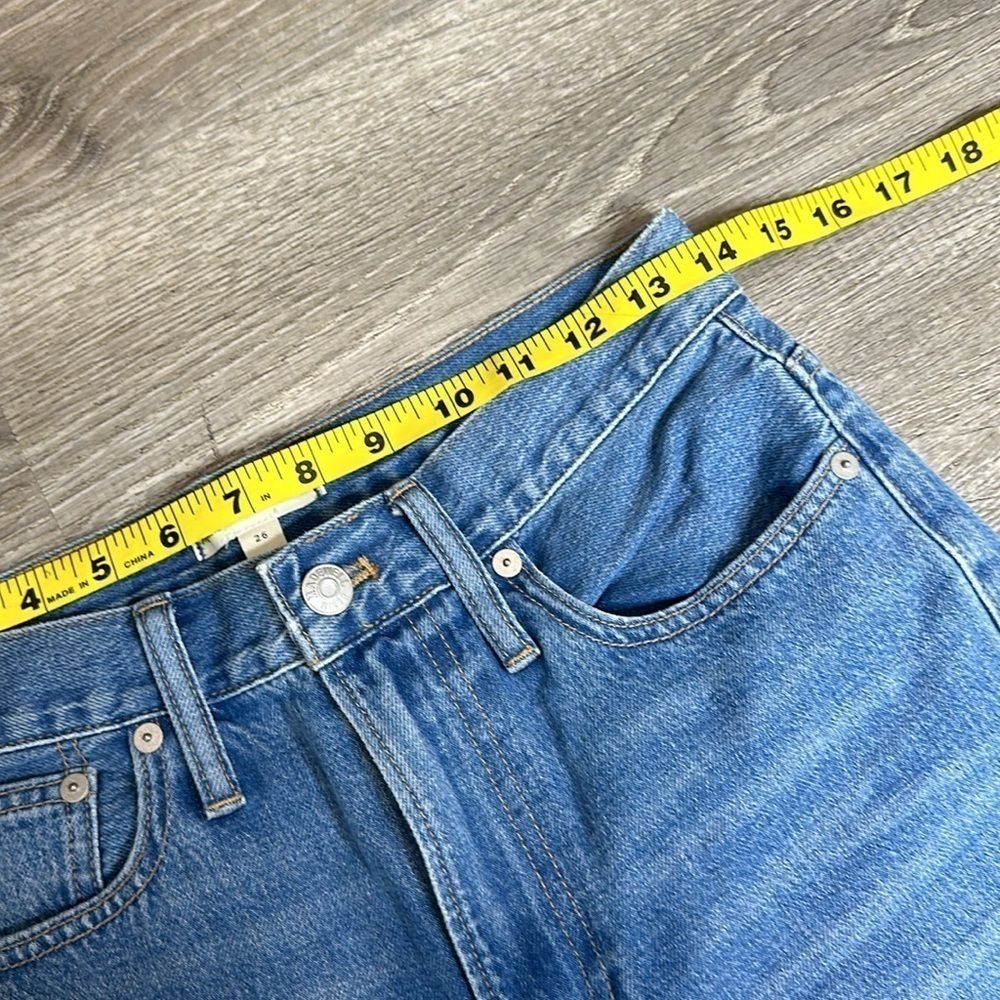 NEW Madewell x ISKO Patchwork Rigid Frayed Flare Jeans Sz 26 - Picture 9 of 13